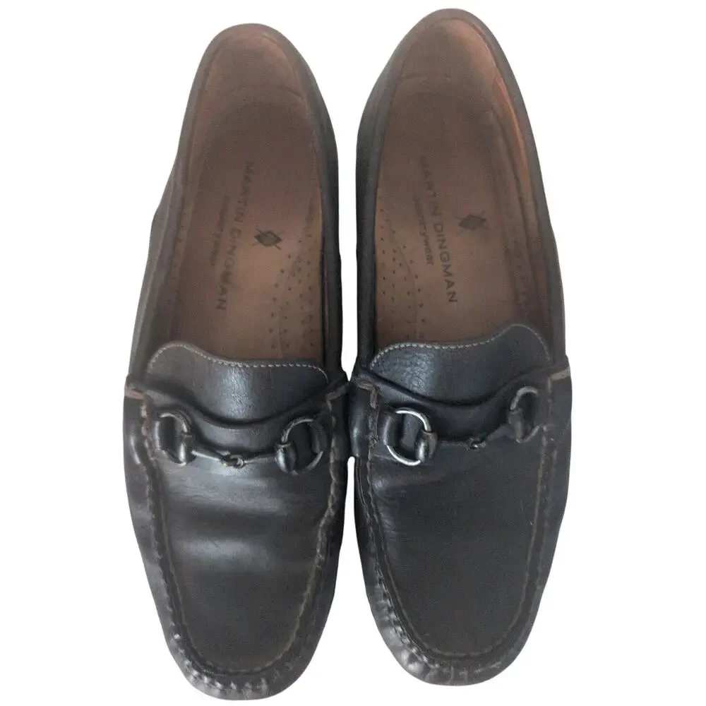 Martin Dingman Bill Water Buffalo‎ Horse Bit Driving Loafers Brown Men 9 Luxury